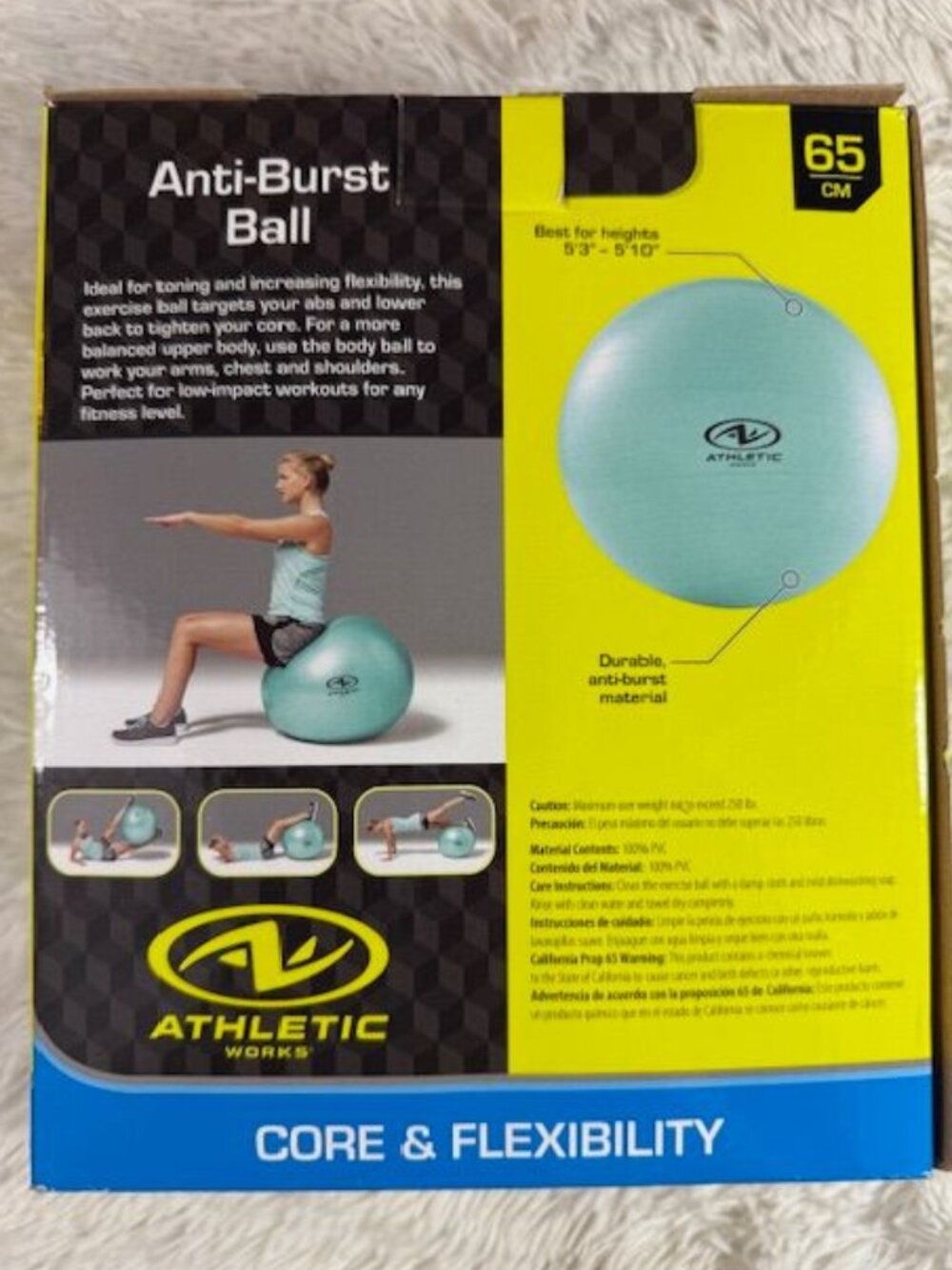 5pc Yoga Set Anti-Burst Ball Air Pump + GAIAM Yoga Block + GAIAM Yoga Mat + Tote - Picture 9 of 16
